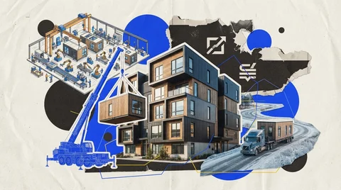 Immeuble résidentiel modulaire de trois étages en bordure du fleuve Saint-Laurent, au Bas-Saint-Laurent